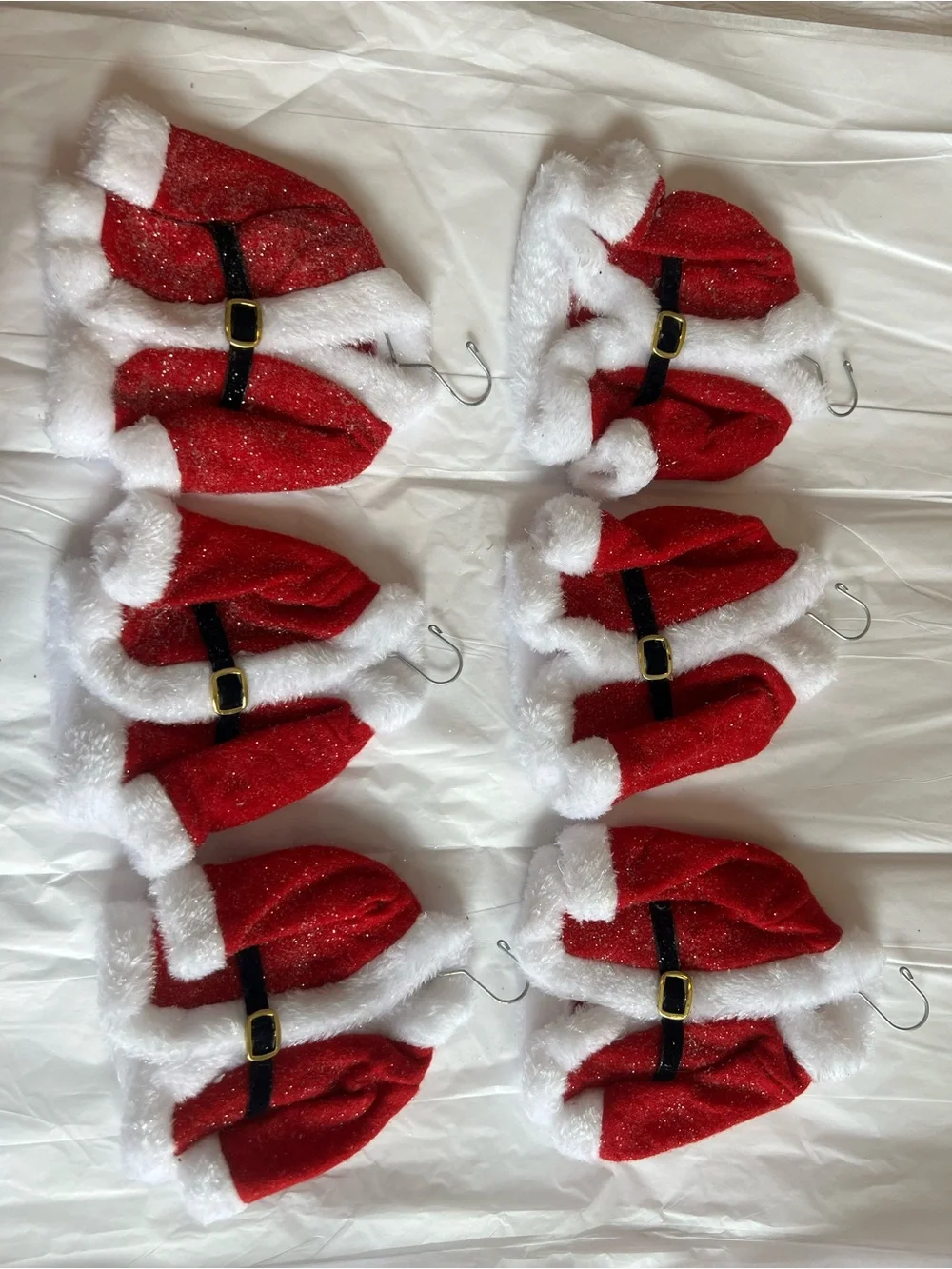 Red Santa jacket ornaments- 6